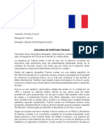 Discurso de Apertura Delegación de Francia