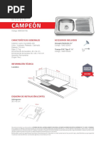 Lavadero Campeon 1poza+escurridero - Tipo b1