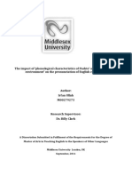 The Impact of Phonological Characteristics of Pashto' and Native English Environment' On The Pronunciation of English Consonants