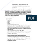 Datos y Reflexiones Sobre Las Lenguas Indígenas en El Peru