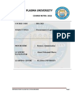 Notes Introduction To Logistics & Procurement 2023