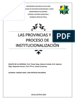 Las Provincias y Su Proceso de Institucionalización