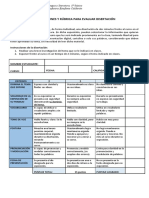 Rubrica para Disertación 8° Marzo