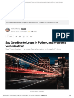 Say Goodbye To Loops in Python, and Welcome Vectorization! - by Anmol Tomar - CodeX - Medium