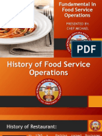 Fundamental in Food Service Operations