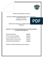 Práctica 7 - Solución de Sistemas de Ecuaciones Lineales