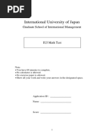 IUJ Math Aptitude Test - Sample 3