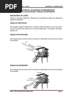 Aplicación de Las Razones Trigonometricas Ángulo de Elevación Y Ángulo de Depresión Indicadores de Logro