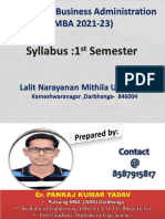 MBA Syllabus 1st Semester