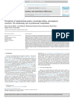 Fardapaper Perceptions of Organizational Politics Knowledge Hiding and Employee Creativity The Moderating Role of Professional Commitment