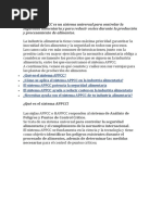 El Sistema APPCC Es Un Sistema Universal para Controlar La Seguridad Alimentaria y para Reducir Costes Durante La Producción y Procesamiento de Alimentos