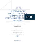 La Psicologia Eduactiva en La Formacion Del Educador Del Nuevo Milenio