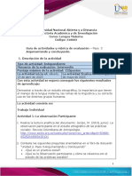 Guía de Actividades y Rúbrica de Evaluación - Unidad 2 - Paso 3 - Argumentando y Concluyendo