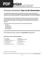 Humanize Worksheet: Generative