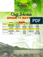 Class Schedule Grade 11 3