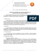 Abertura Das Inscrições para A Prova de Proficiência em Leitura de Textos em Língua Estrangeira