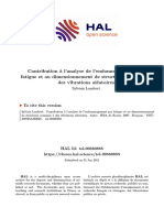 Contribution À L'analyse de L'endommagement Par Fatigue Et Au Dimensionnement de Structures Soumises À Des Vibrations Aléatoires