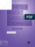 Dalhaus, Carl - Esthétique Musicale Classique Et Romantique, de Kant À Wagner