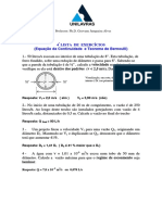 Aula 13 - Lista de Exercícios Equação Continuidade e Teorema de Bernoulli