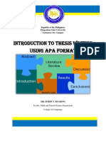 Thesis Writing APA Format