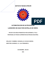 PROYECTO DE AUTOMATIZACIÓN DE UN PROCESO DE LLENADORA DE AGUA MCHC Intento 1