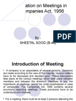 Presentation On Meetings in The Companies Act