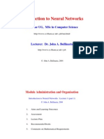 Introduction To Neural Networks: 2Nd Year Ug, MSC in Computer Science