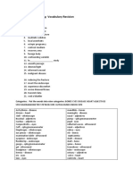 Biomedical Engineering Vocabulary Revision Exercises