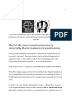 The Full Maximian Apokatastases Monty - Immortality, Theotic Real