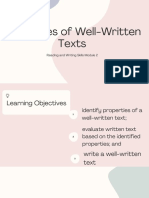 Lesson 2 Properties of Well Written Texts 1