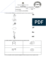 Evaluación Consonantes y Artículos Indefinidos 1º Básico