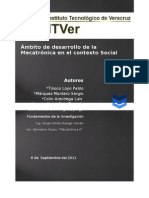 Ámbito de Desarrollo de La Mecatrónica en El Contexto Social