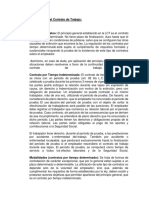 MODALIDADES CONTRACTUALES EN LA LEY DE CONTRATO DE TRABAJO ARGENTINA - Resumen