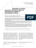 Prospective Evaluation of Factors Associated With Early Failure of Arteriovenous Fistulae in Hemodialysis Patients