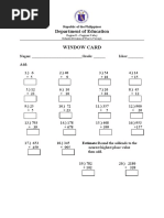 Window Drill Cards Grade 1