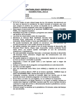 Contabilidad Gerencial: Examen Final 2023-0