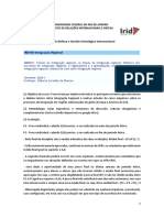 Integraã - Ã - o Regional-Ementa e Programa de Aulas-2023-1