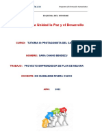 Proyecto Emprendedor - Tutoría III EXAMEN FINAL