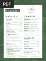 Carta Café Botanico Baja