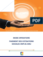 Mode Operatoire Paiement Cotisation CNPS Cmu