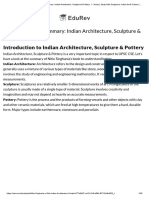 Nitin Singhania's Summary: Indian Architecture, Sculpture & Pottery-1 Introduction To Indian Architecture, Sculpture & Pottery