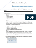 Test Bank For Mechanical Ventilation 7th Edition J M Cairo