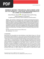 Journal of Economic Surveys - 2020 - Ahmad - MOBILE MONEY FINANCIAL INCLUSION AND DEVELOPMENT A REVIEW WITH REFERENCE TO