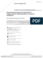 Permissive Parenting and Mental Health in College Students Mediating Effects of Academic Entitlement