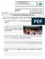 7º Ano - VERIFICAÇÃO DE ARTE