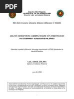 Analysis On Reinforcing Compensation and Deployment Policies For Government Nurses in The Philippines - UP SOLAIR, Carla Gob