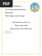 University of Garmian Civil Engineering Department Third Stage Water Supply and Sewerage