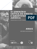 Anais Do III SeminÃ¡rio CrÃ - Tica Do Direito e Subjetividade JurÃ - Dica