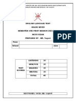 Grade Seven Mock Exam Al-Yaqoot