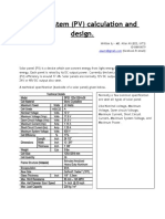 Solar System PV Calculation and Design